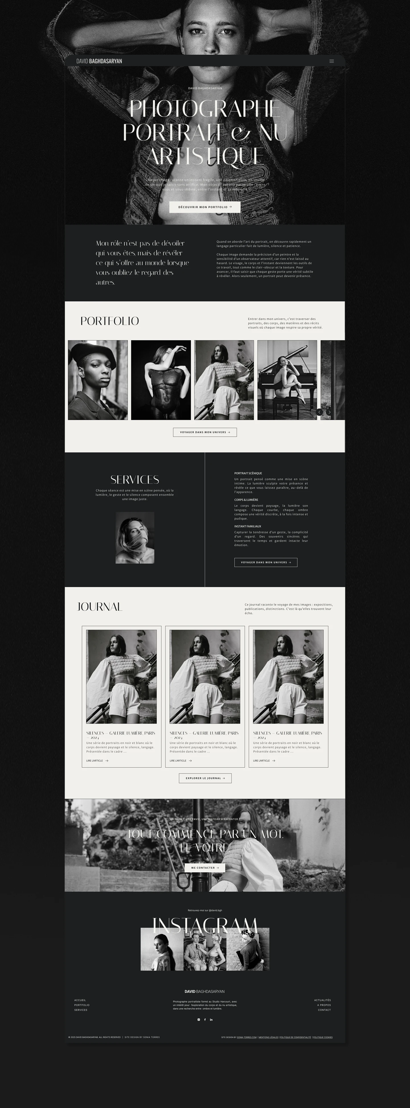 Presentation des maquettes du portfolio digital du photographe David Baghdasaryan