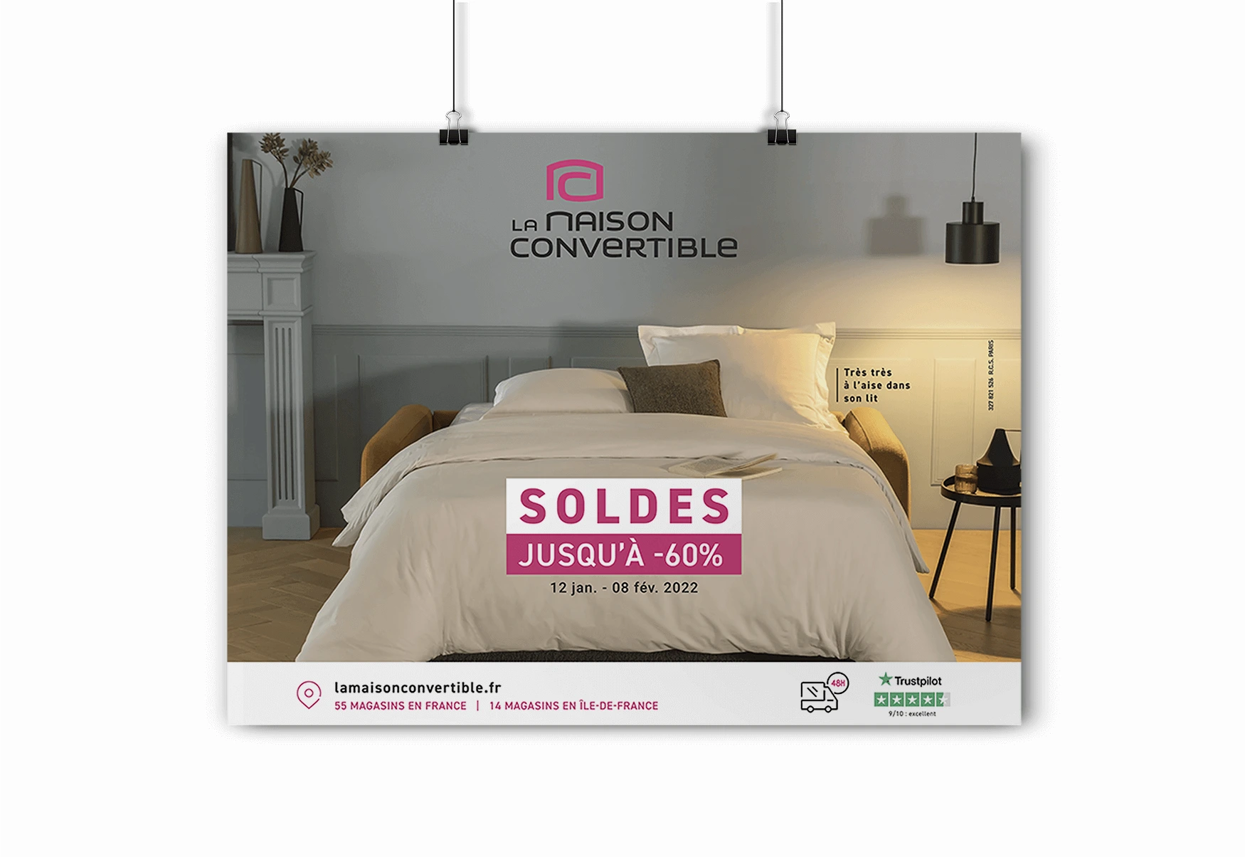 Affiche publicitaire pour l'enseigne La Maison Convertible