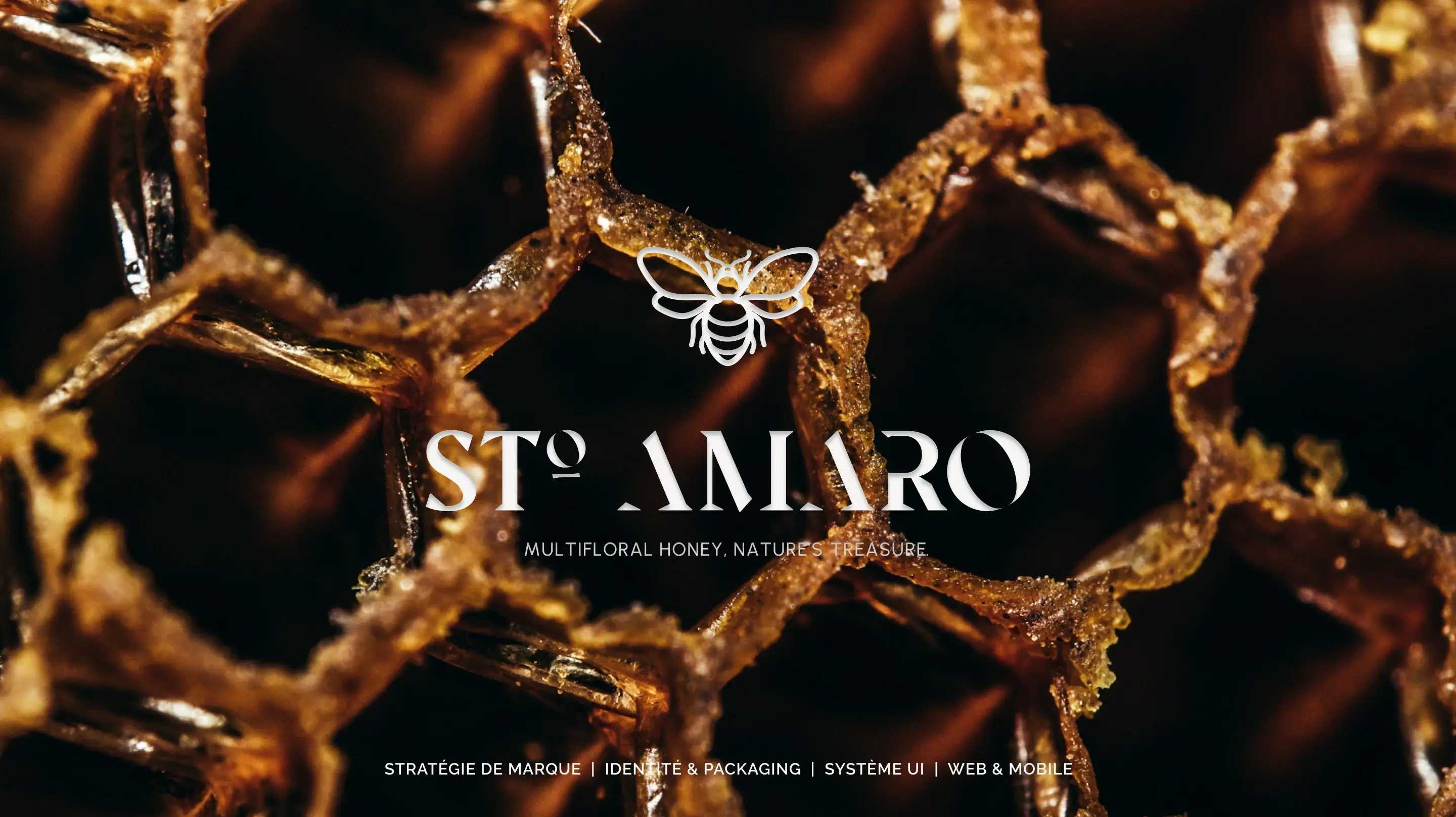 Visuel principal Miel Sto Amaro - Univers Premium et Direction Artistique